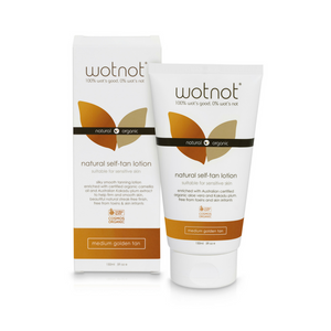 Wotnot Natural Self-Tan Lotion Medium Golden Tan 150mL (ORGANIC, VEGETARIAN) - The Healthy Household